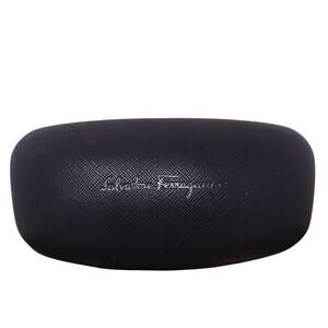 Salvatore Farragammo Black Pebbled Eye Glass Snap Close Case